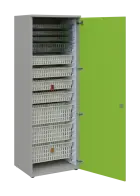 EUROMEDICA D - 66 skříň léková boxová, 1-dveřová, pravá, 1950x660x535, korpus šedý, dvířka jarní zel